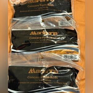 Mariana White Concave Perm Rods 7/16 long white 2 sets new 12 in each